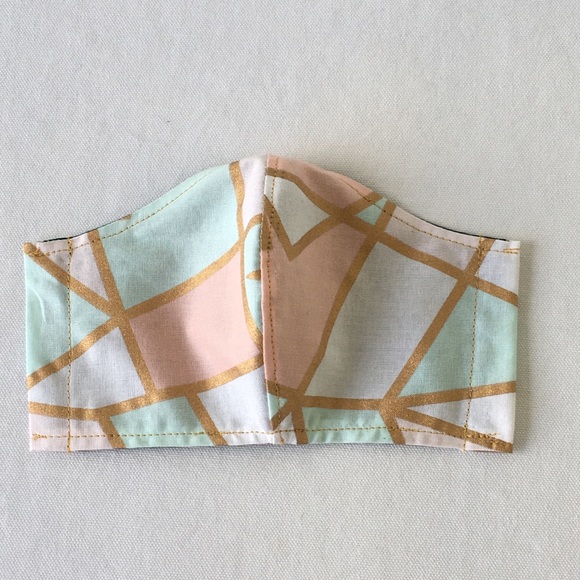 FACE MASK 3 FOR $28 OR $12 EACH GEOMETRIC GOLD - Picture 7 of 7